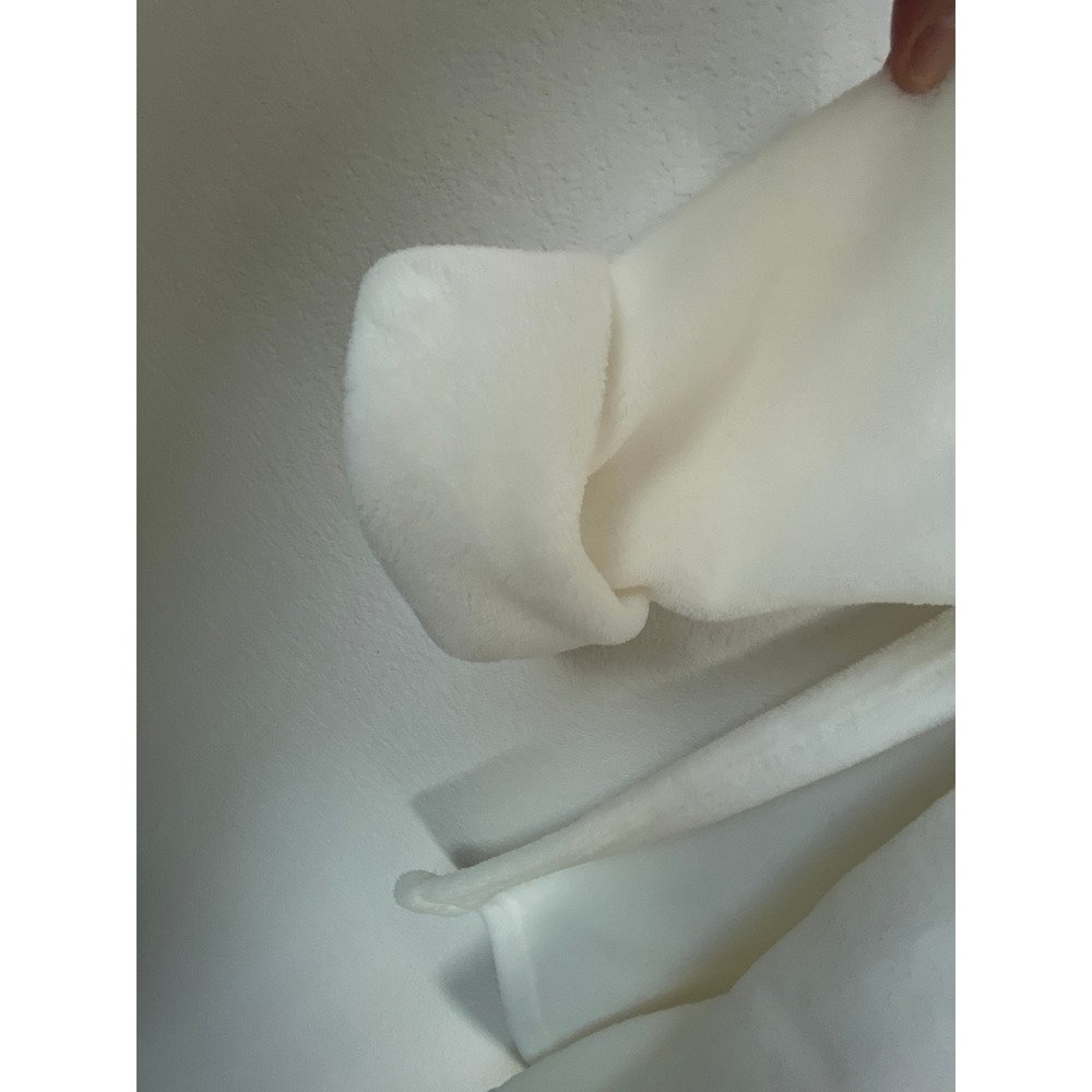 Gap Kids White Fleece Hooded Bathrobe Size 14 Recycled Polyester Tie Waist Robe - Picture 12 of 16